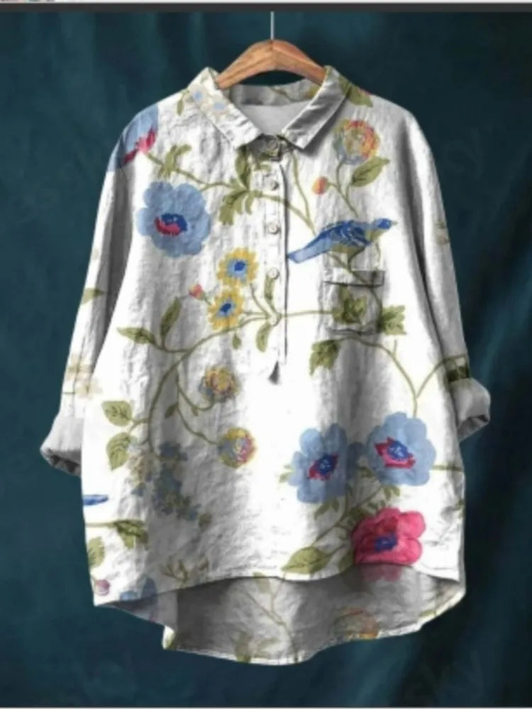 FloraEase - Printed Pocket Shirt
