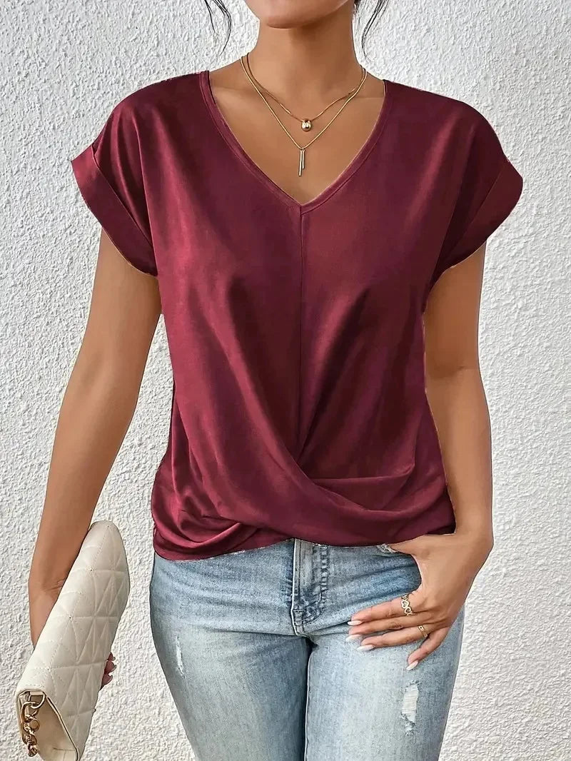 EleganzaWear - V-Neck Summer Tee