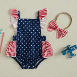 StarSpangle - Girls Patriotic Romper Set