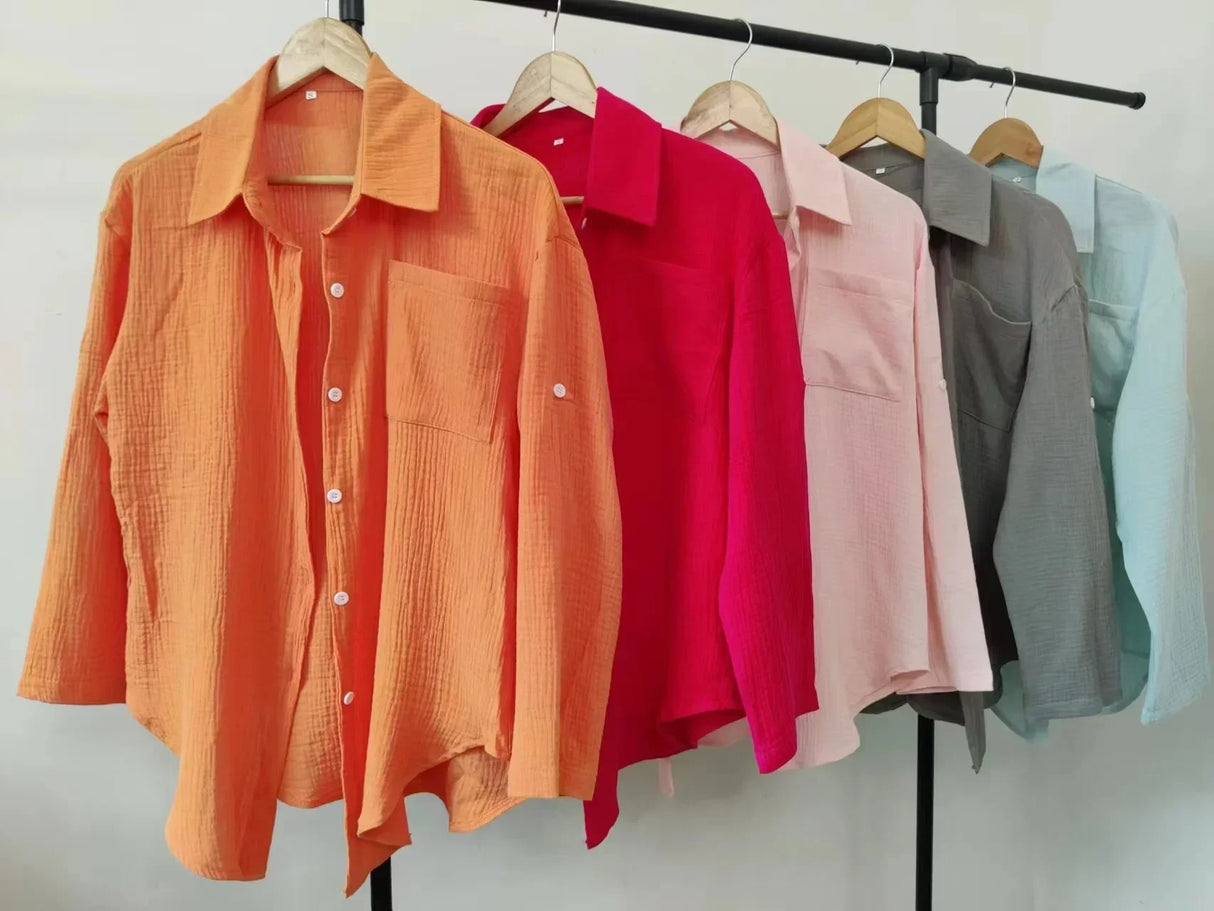 OranLuxe - Casual Button Blouse