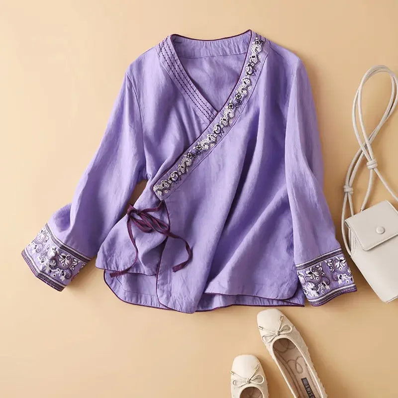 ZenMuse - Ethnic Embroidered Hanfu Top