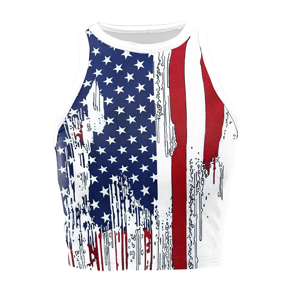 StarMuse - USA Flag Crop Tank
