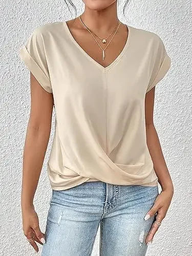 EleganzaWear - V-Neck Summer Tee
