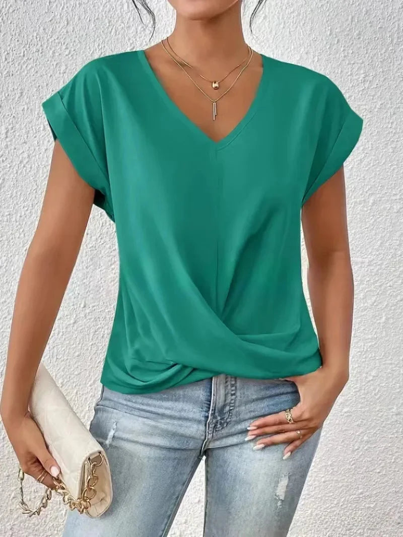EleganzaWear - V-Neck Summer Tee