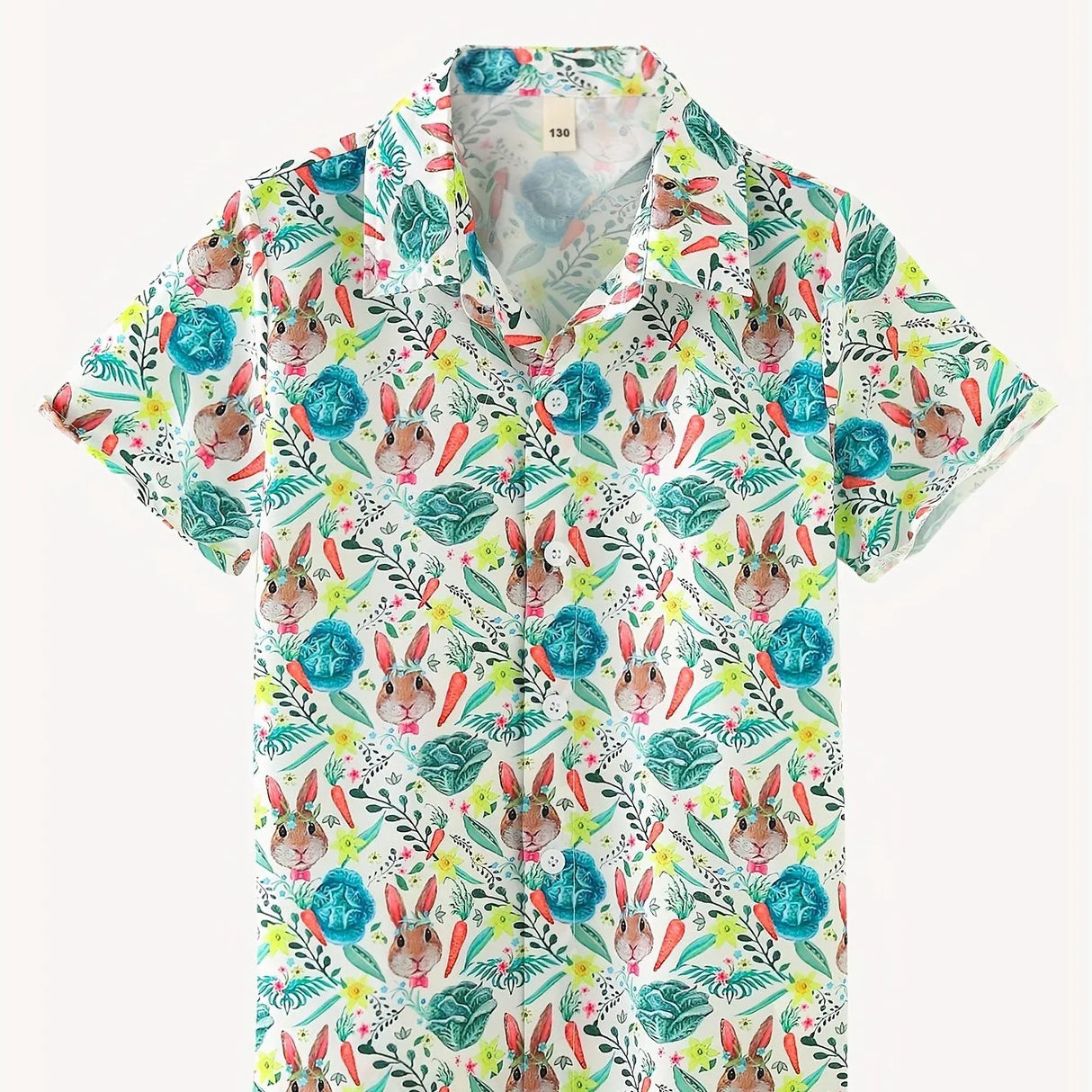 Egglor - Boy's Easter Egg Print Short Sleeve Summer Shirt