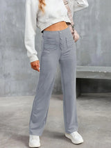 Feemella - Women's High-Waist Straight-Leg Casual Sweatpants