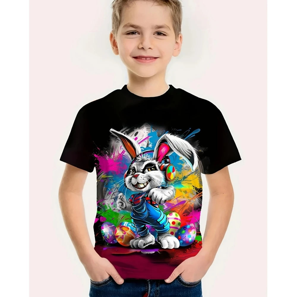 Locobun - Kids' Easter Print Short Sleeve T-Shirt