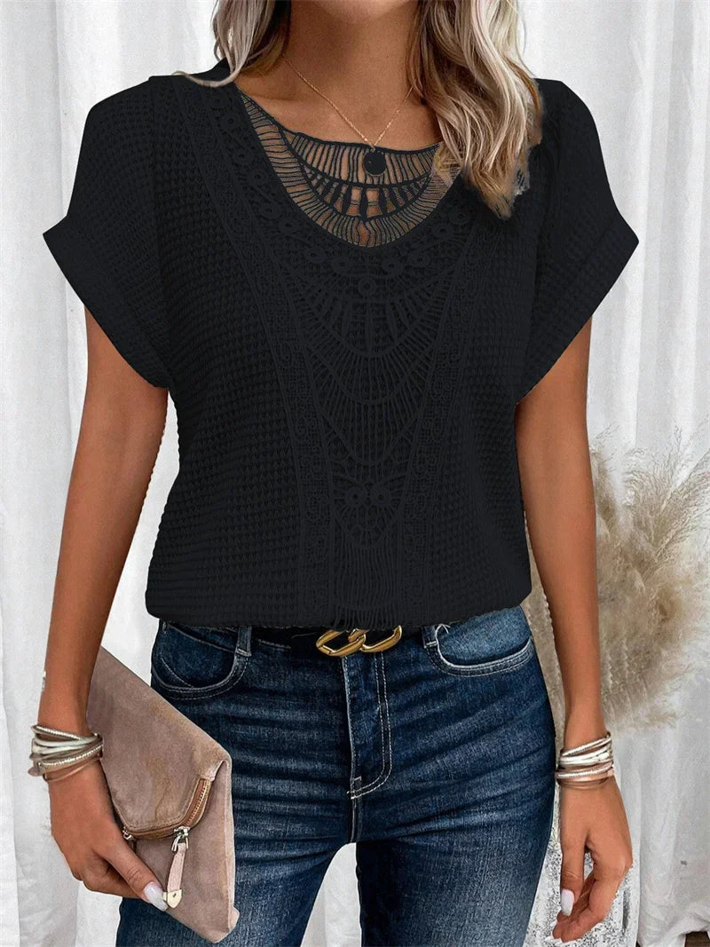 LaceEase - Elegant Casual Tee