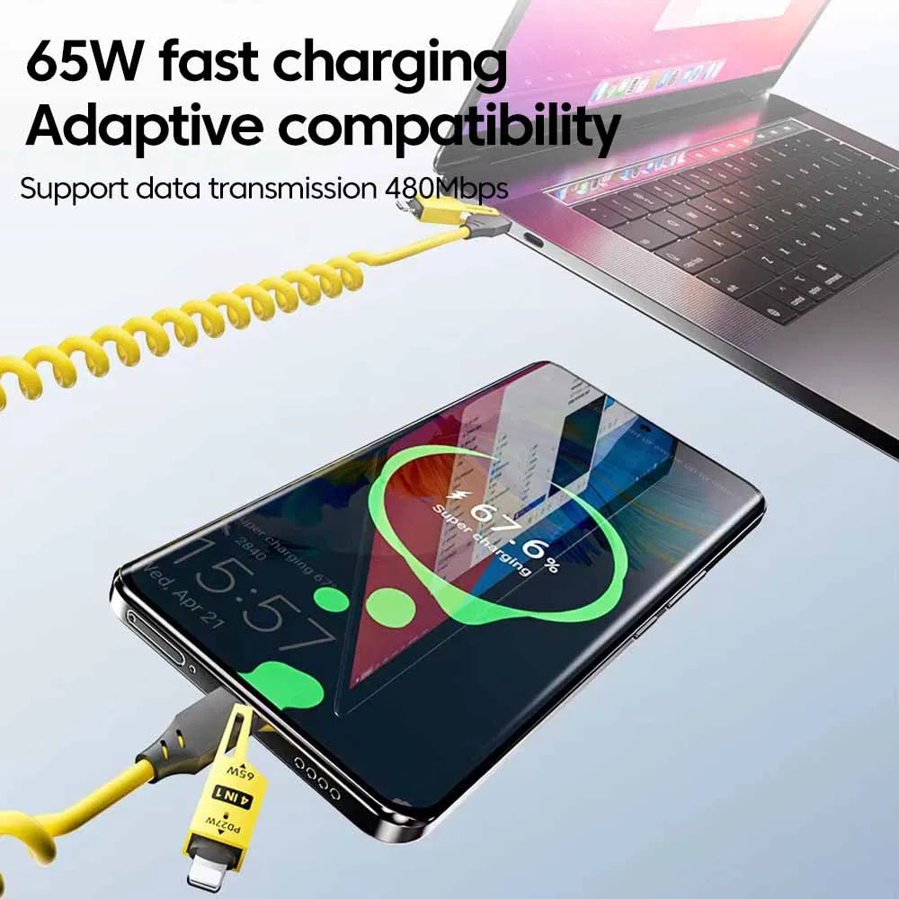 Cellibe - 4 in 1 Spring Fast Charging Cable