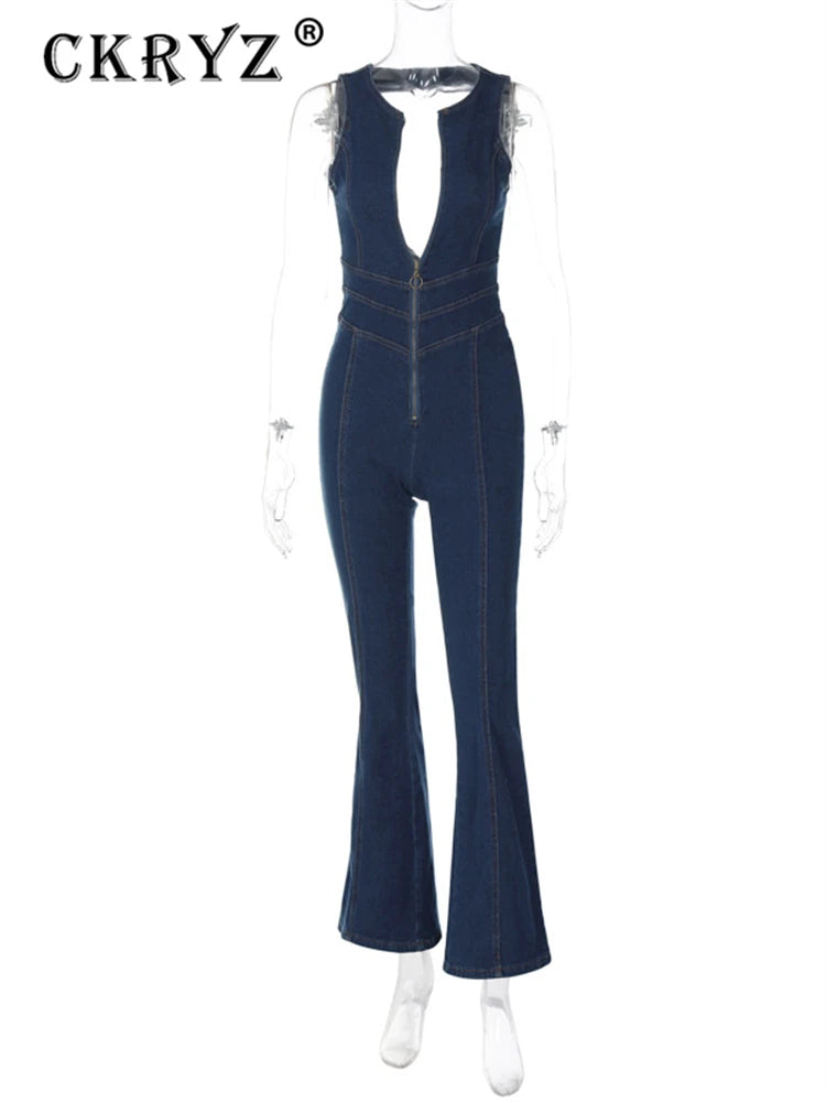 GlowMuse Fit - Y2K Bodycon Jumpsuit