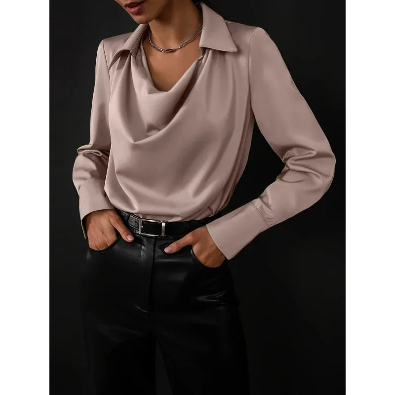 AutumnEase - Elegant Neck Shirt