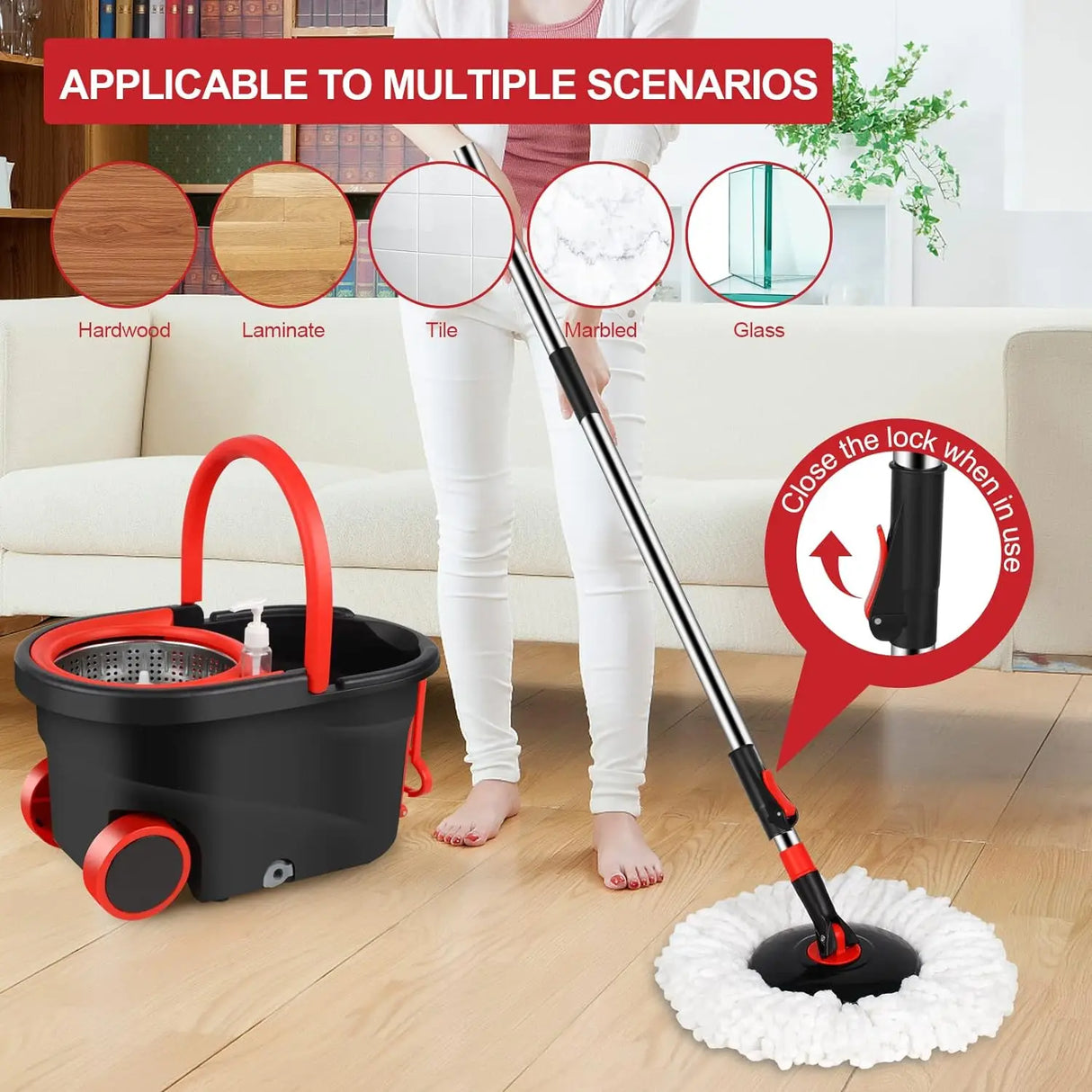 MopWiz - 360° Spin Mop Set