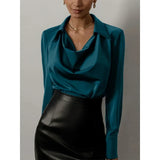 AutumnEase - Elegant Neck Shirt