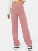 Feemella - Women's High-Waist Straight-Leg Casual Sweatpants