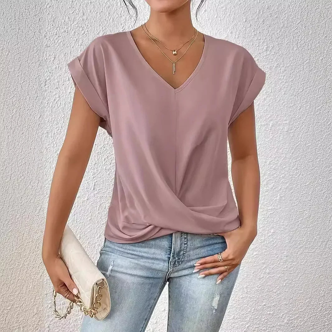 EleganzaWear - V-Neck Summer Tee