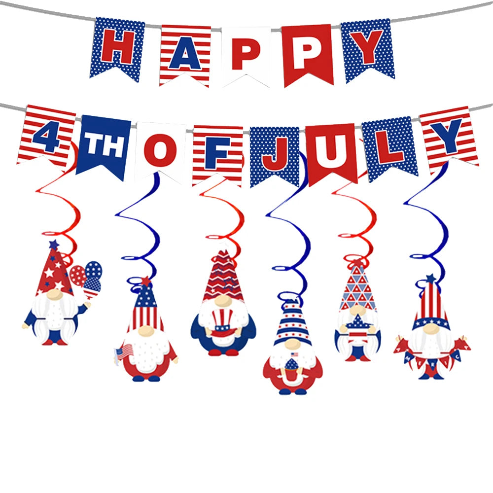 PatrioticWhirl - 4th of July Gnome Decor