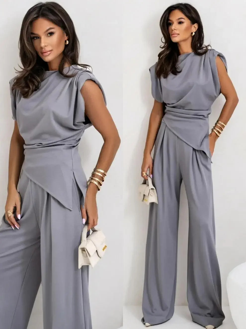 CurveLuxe Trend - Plus Size Pants Set