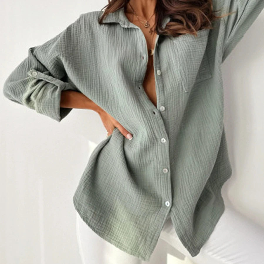 OranLuxe - Casual Button Blouse