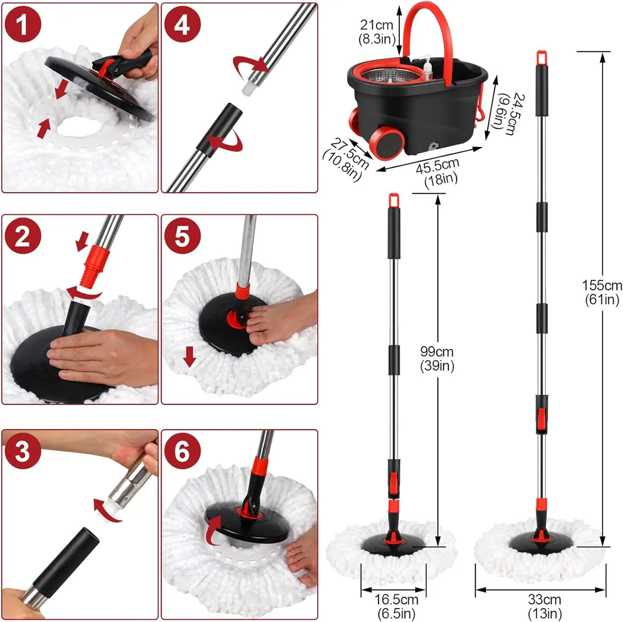 MopWiz - 360° Spin Mop Set