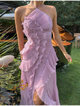 GlamTiera - Ruffled Maxi Dress
