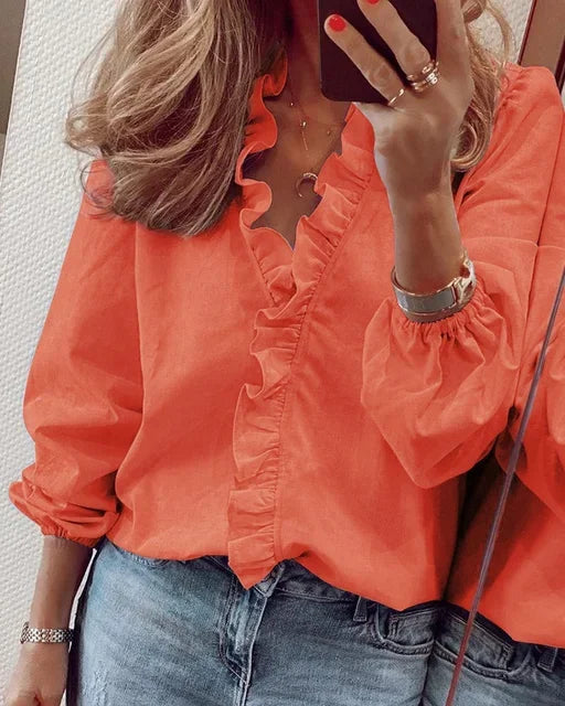 EleganceEase - Women's White Blouse