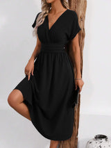 Solisse - Pleated V-Neck Dress