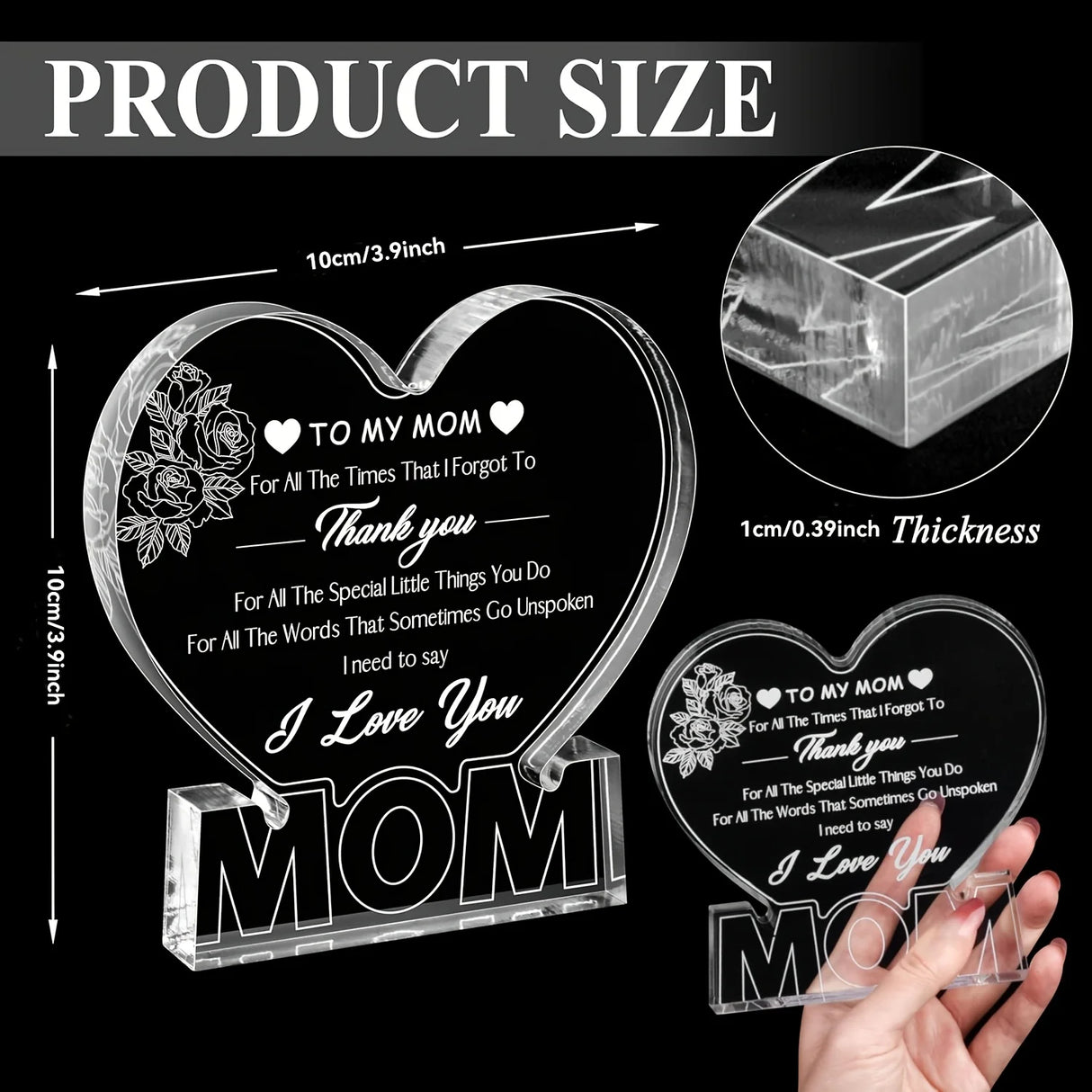 Bloomira - Mom Heart Plaque