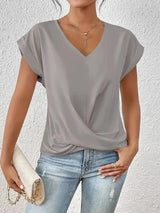 EleganzaWear - V-Neck Summer Tee