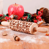 Woodykin - Wooden Rolling Pin with Deer Floral Design (1Pcs)