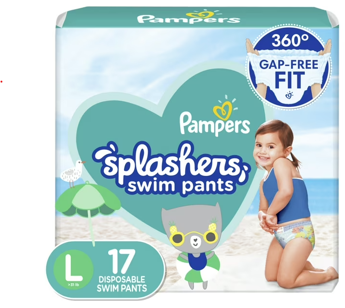 Pampers Splashers Swim Diapers Size L 17 Count