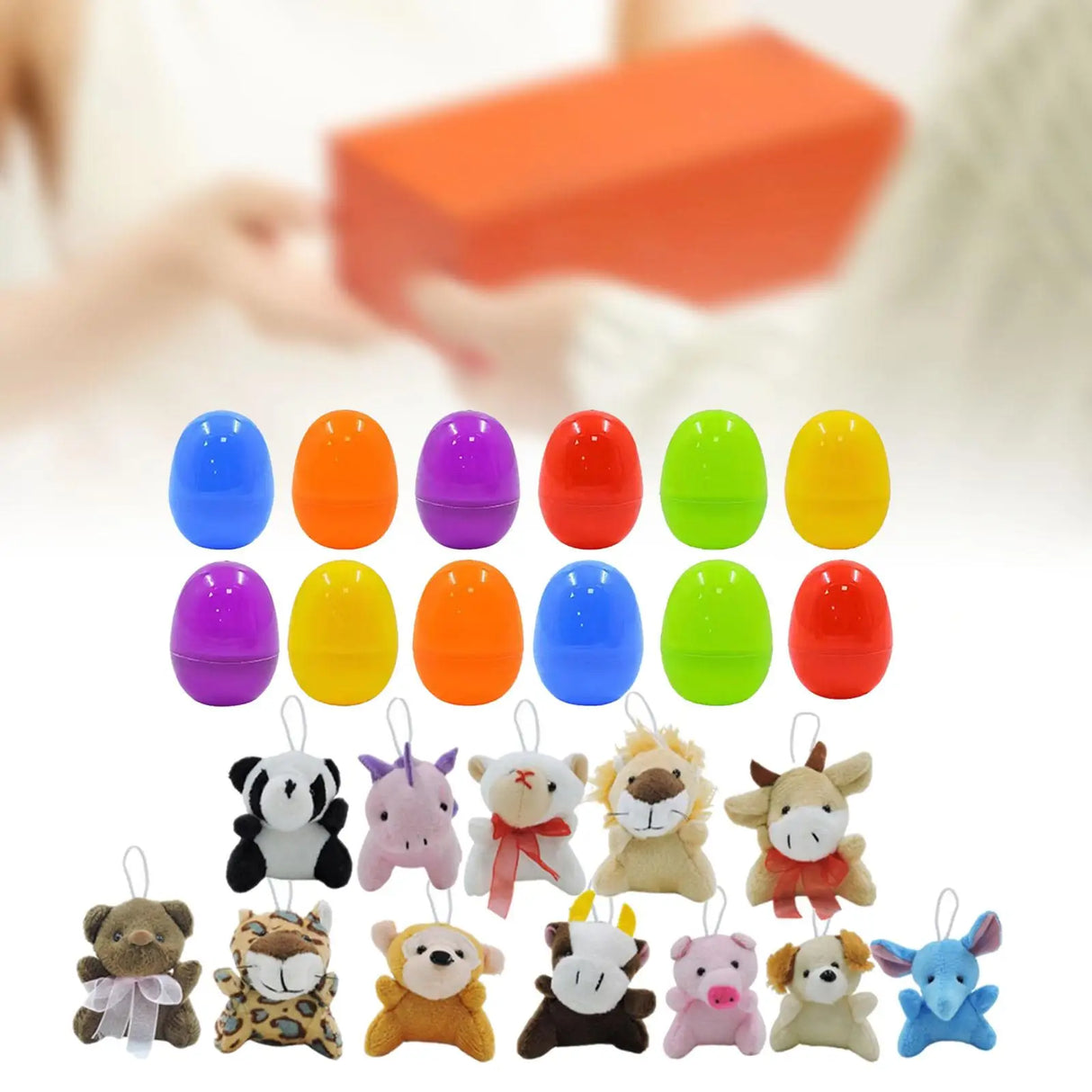 Teddydeco - Prefilled Easter Eggs, Filled with Plush Animal Toys (12 Pcs)