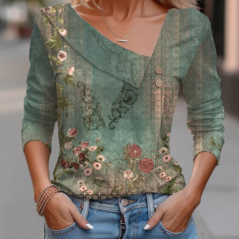 Trendiva - 3D Floral Tee