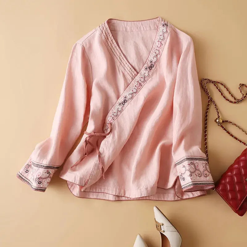 ZenMuse - Ethnic Embroidered Hanfu Top
