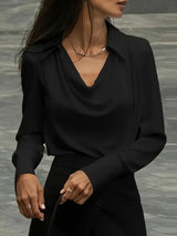AutumnEase - Elegant Neck Shirt