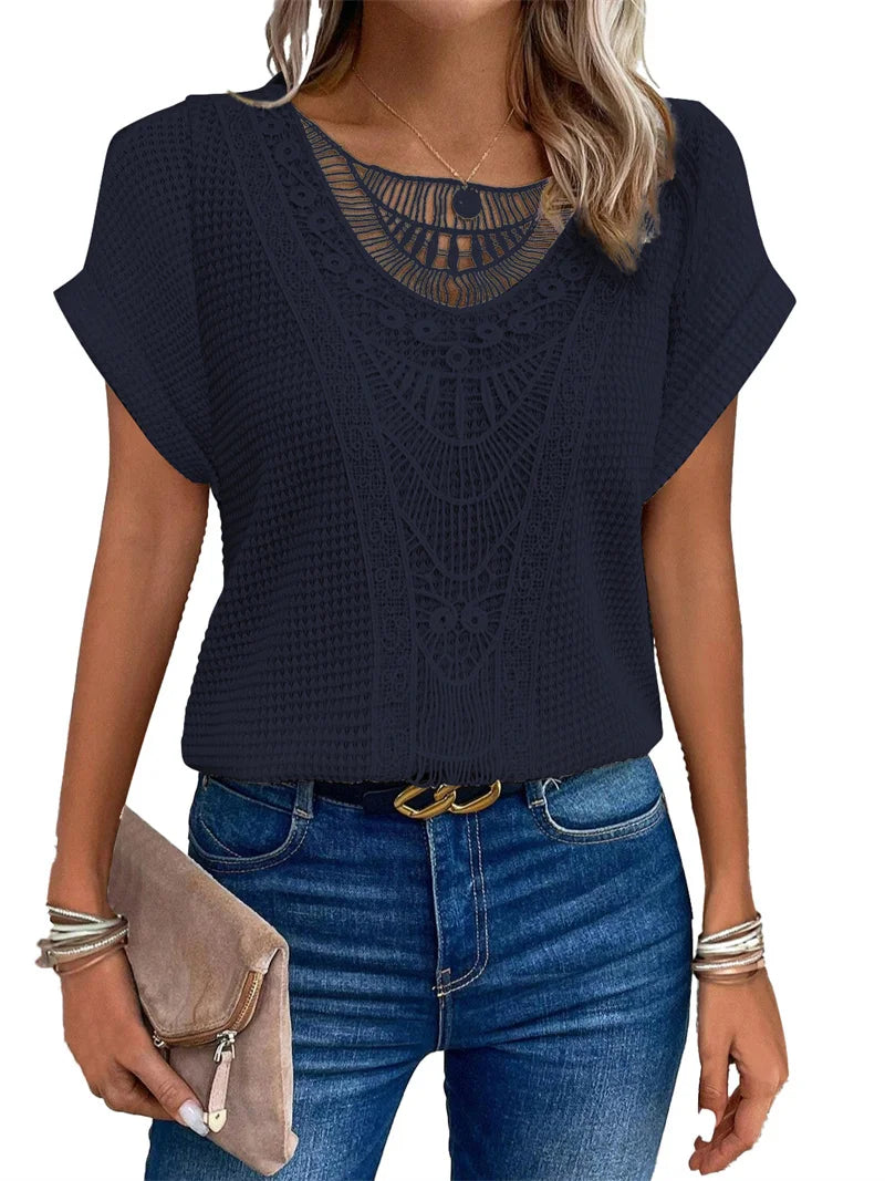 LaceEase - Elegant Casual Tee