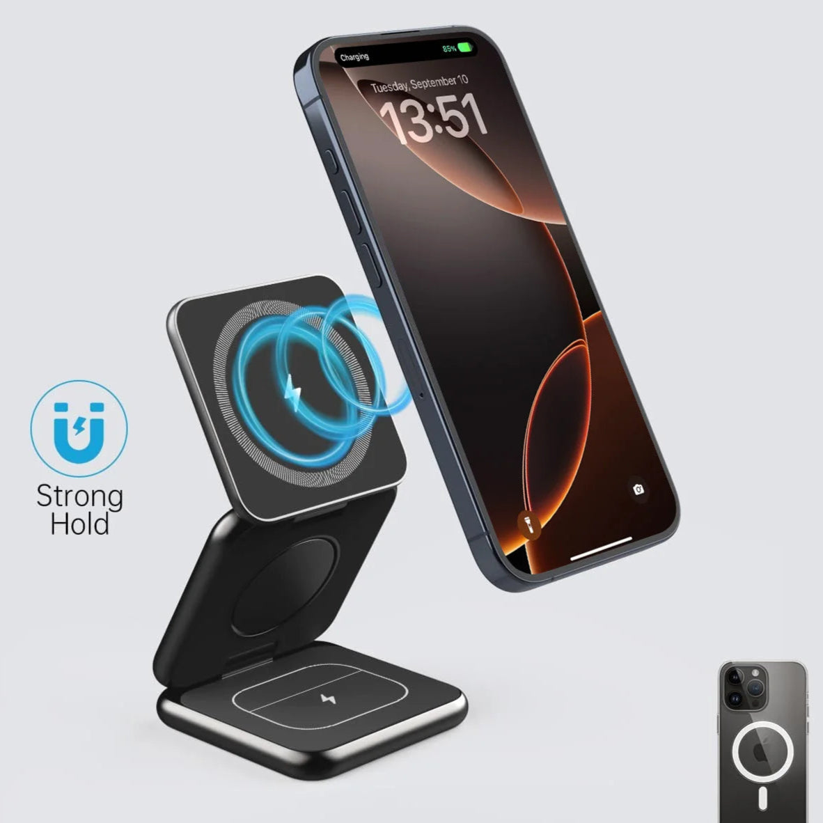 Granfone - 3-in-1 Foldable Magnetic Wireless Charging Station