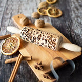 Woodykin - Wooden Rolling Pin with Deer Floral Design (1Pcs)