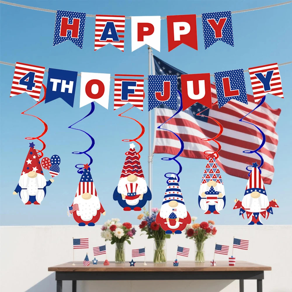 PatrioticWhirl - 4th of July Gnome Decor