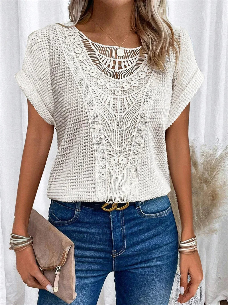 LaceEase - Elegant Casual Tee