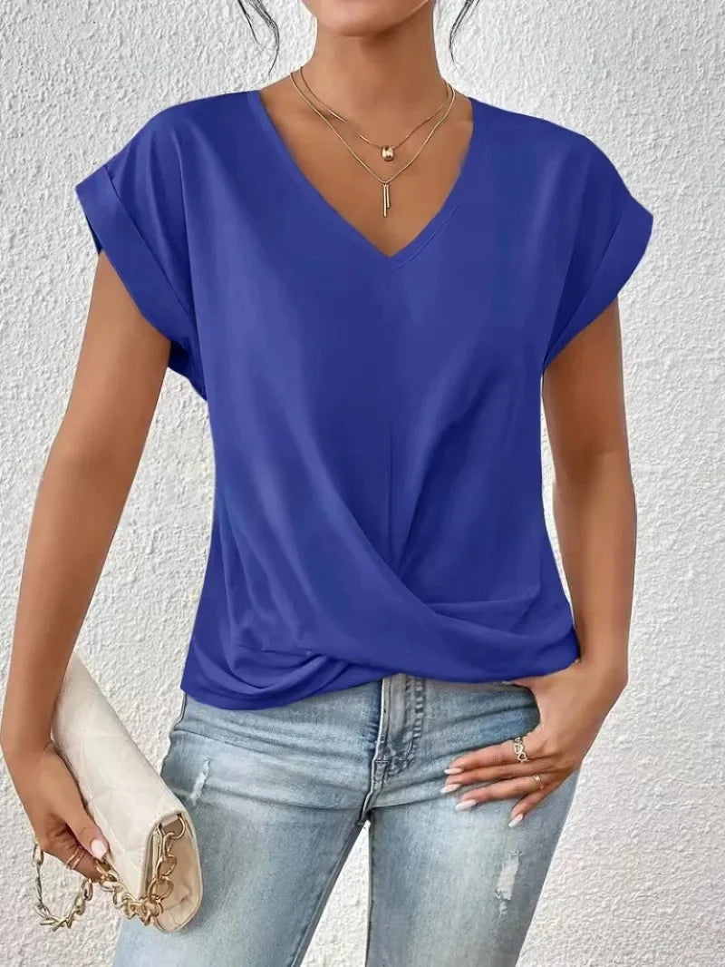 EleganzaWear - V-Neck Summer Tee