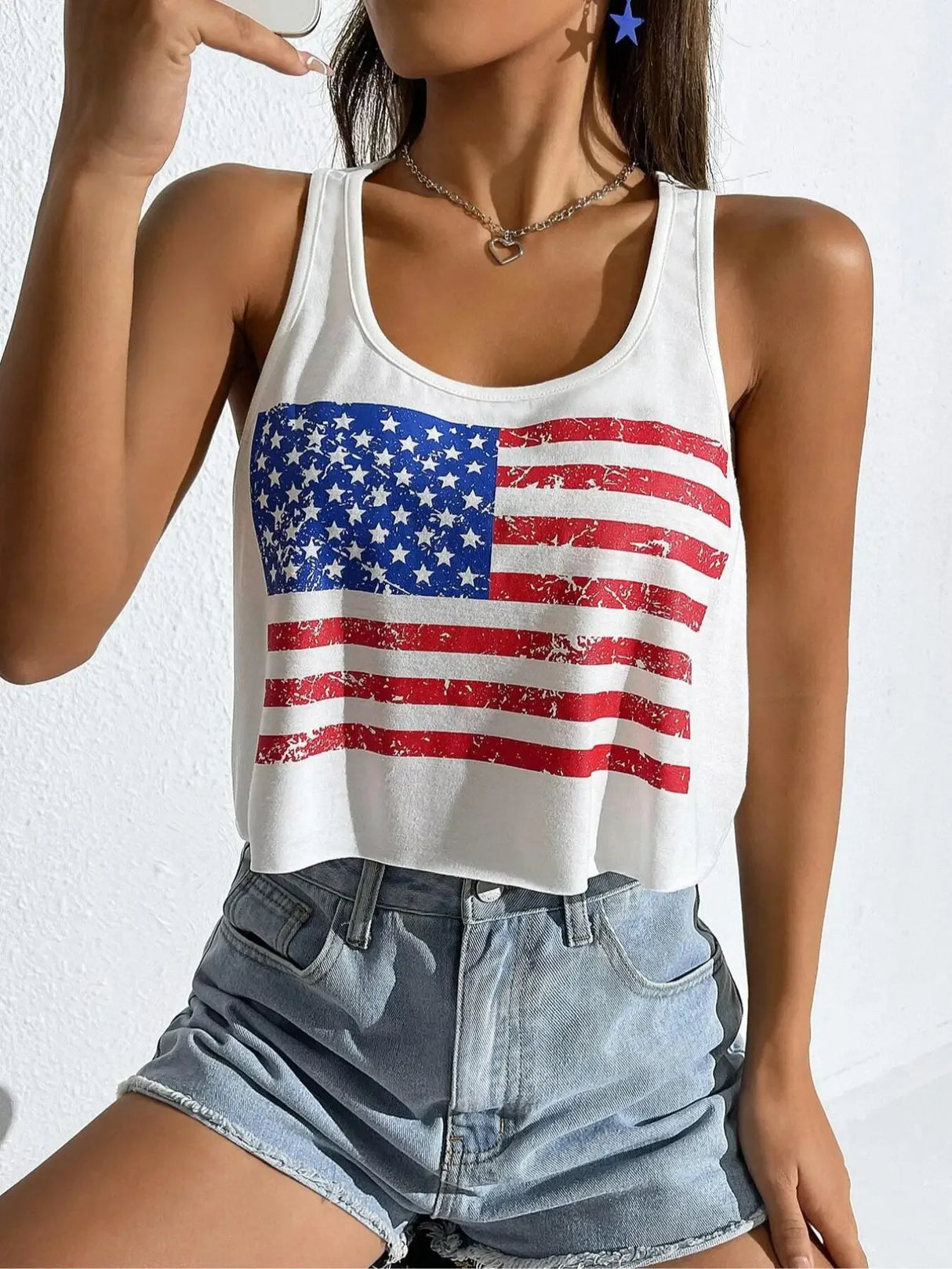 PatrioChic - Flag Print Cami Top