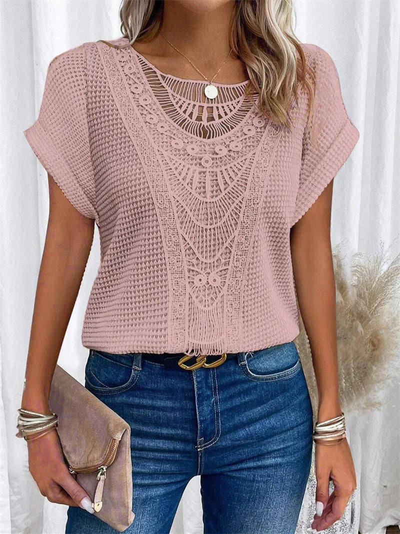 LaceEase - Elegant Casual Tee