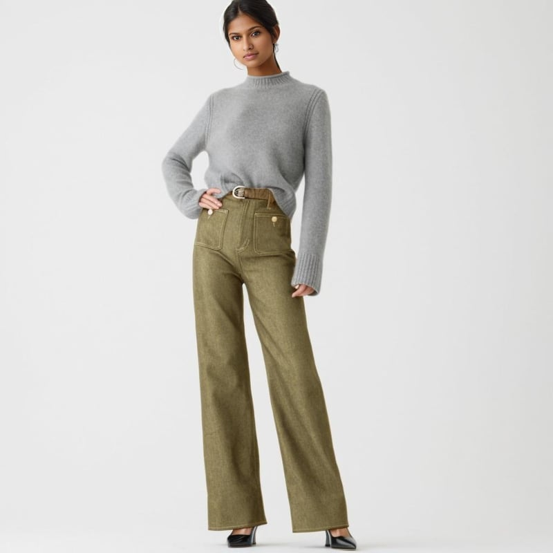 DenimElegance - Plus Flare Pants