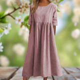 BreezyCharm - Cotton-Linen Summer Dress