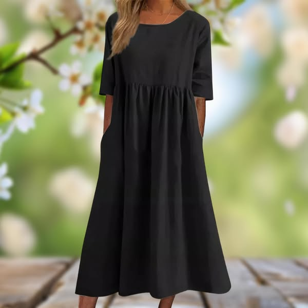 BreezyCharm - Cotton-Linen Summer Dress