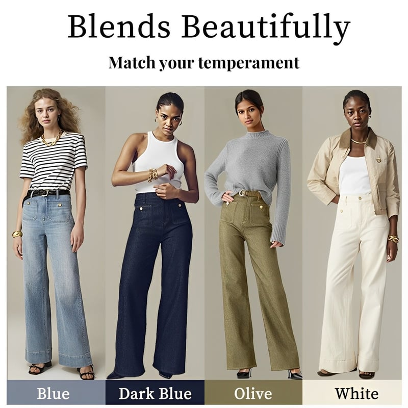 DenimElegance - Plus Flare Pants