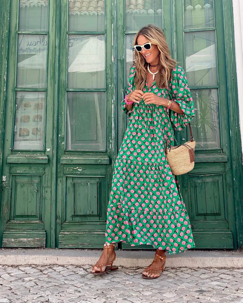 Lucia – V Neck Boho Dress